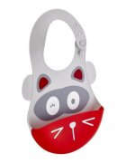 BabyJem Baveta din silicon Soft Baby Bib Racoon Grey