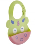 BabyJem Baveta din silicon Soft Baby Bib Unicorn Green