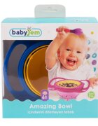 BabyJem Bol multifunctional cu capac si rotire 360 grade Amazing Bowl Blue