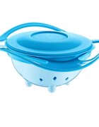 BabyJem Bol multifunctional cu capac si rotire 360 grade Amazing Bowl Blue