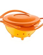 BabyJem Bol multifunctional cu capac si rotire 360 grade Amazing Bowl Orange