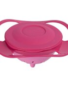 BabyJem Bol multifunctional cu capac si rotire 360 grade Amazing Bowl Pink