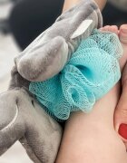 BabyJem Buretel de baie tip manusa Elefantel Gri
