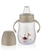 BabyJem Cana cu manere si cioc de silicon 250ml Swan Bej