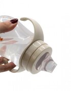BabyJem Cana cu manere si cioc de silicon 250ml Swan Bej