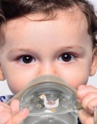 BabyJem Cana cu manere si cioc de silicon 250ml Swan Bej