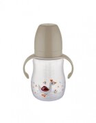 BabyJem Cana cu manere si cioc de silicon 250ml Swan Bej