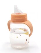 BabyJem Cana cu manere si cioc de silicon 250ml Turtle Portocaliu