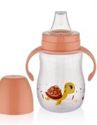 BabyJem Cana cu manere si cioc de silicon 250ml Turtle Portocaliu