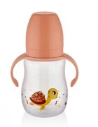 BabyJem Cana cu manere si cioc de silicon 250ml Turtle Portocaliu