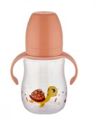 BabyJem Cana cu manere si cioc de silicon 250ml Turtle Portocaliu