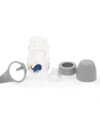 BabyJem Cana cu manere si cioc de silicon 250ml Whale Gri