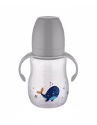 BabyJem Cana cu manere si cioc de silicon 250ml Whale Gri