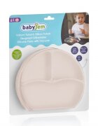 BabyJem Farfurie compartimentata din silicon cu ventuza Ecru