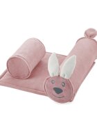 BabyJem Pernuta pozitionator anti-rasucire pentru bebelusi 34x36cm Bunny Pink