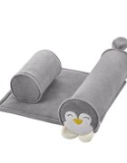 BabyJem Pernuta pozitionator anti-rasucire pentru bebelusi 34x36cm Pinguin Grey