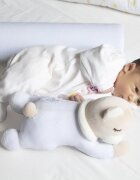 BabyJem Pernuta pozitionator anti-rasucire pentru bebelusi Teddy Blue 35x31 cm