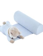 BabyJem Pernuta pozitionator anti-rasucire pentru bebelusi Teddy Blue 35x31 cm