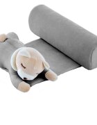 BabyJem Pernuta pozitionator anti-rasucire pentru bebelusi Teddy Grey 35x31 cm