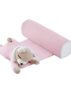 BabyJem Pernuta pozitionator anti-rasucire pentru bebelusi Teddy Pink 35x31 cm