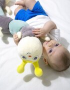 BabyJem Protectie laterala multifunctionala cu jucarii din plus Caterpilar Green