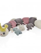 BabyJem Protectie laterala multifunctionala cu jucarii din plus Caterpilar Pink
