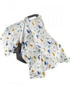 BabyJem Protectie soare din muselina pentru scaun auto 0-13 kg Dino