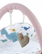 BabyJem Saltea multifunctionala Sit and Play cu bara jucarii Dino Pink