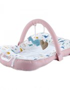 BabyJem Saltea multifunctionala Sit and Play cu bara jucarii Dino Pink