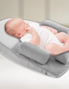 BabyJem Salteluta plan inclinat si saculet cu samburi de cirese 65x44 cm Velvet Grey