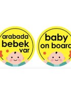 BabyJem Semn luneta Baby on board Galben cu ventuza