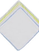 BabyJem Set 10 batistute din bumbac pentru copii 20x20 cm White