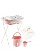 BabyJem Set cadita de baie pentru bebelusi cu 6 piese Roz)