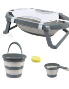 BabyJem Set cadita pliabila de baie 5 piese antracit
