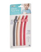BabyJem Set de 4 paie din silicon reutilizabile Roz
