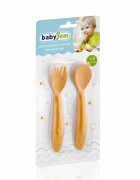 BabyJem Set lingurita si furculita portocaliu