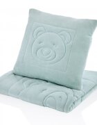 BabyJem Set pernuta Bear Green si paturica din plus