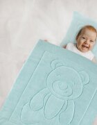 BabyJem Set pernuta Bear Green si paturica din plus