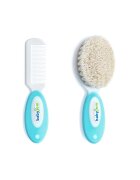 BabyJem Set pieptan si perie din peri naturali Blue