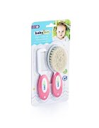 BabyJem Set pieptan si perie din peri naturali Pink