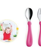 BabyJem Set tacamuri din inox pentru copii Pink