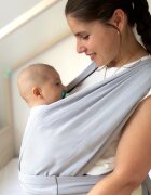 BabyJem Sistem de purtare wrap elastic pentru bebelusi Gri