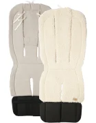 BabyLy Husa cu 2 fete tesatura Teddy crem si in gri deschis pentru carucior sport