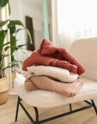 BabyLy Paturica pentru copii bumbac waffle si in crem 100x120cm