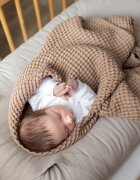 BabyLy Paturica pentru copii bumbac waffle si in crem 100x120cm