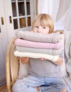 BabyLy Paturica premium antialergica din lana merino 75x100 cm roz pudrat