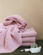 BabyLy Paturica premium antialergica din lana merino 75x100 cm roz pudrat