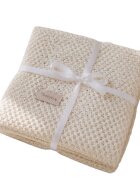 BabyLy Paturica tricotata din bambus si bumbac Silky Soft Cream Shell termoreglatoare 80 x 100 cm