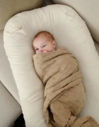 BabyLy Paturica tricotata din bambus si bumbac Silky Soft Mocha Mousse 80 x 100 cm