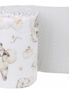 BabyMam Aparatoare laterala pentru patut copii reversibila dimensiune 180 x 30 cm model Sleepy Bears Grey